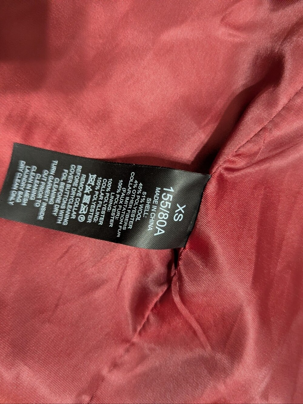 EUC!  Kate Spade New York Wool Pea Coat In Dark Red Size XS - Picture 11 of 16